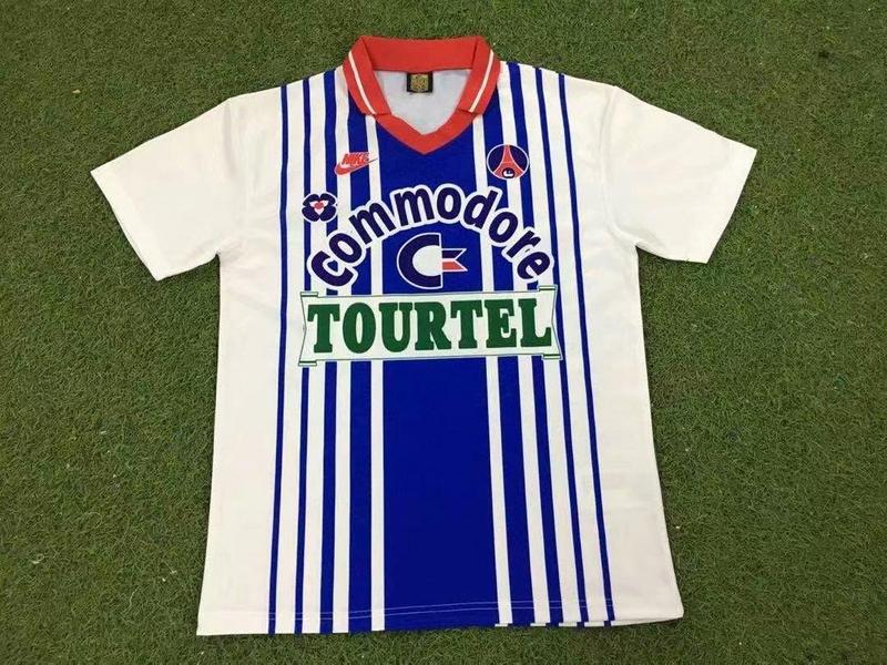 AAA Quality Paris St Germain 92/93 Away White/Blue Jersey